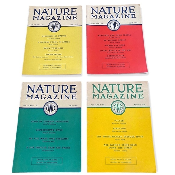 Lot of Four (4) Vintage Nature Magazines 1936 - Picture 1 of 6